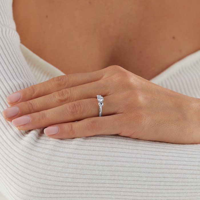 Goldsmiths Exclusive Platinum 1.00cttw Brilliant Cut 3 Stone Diamond Engagement Ring