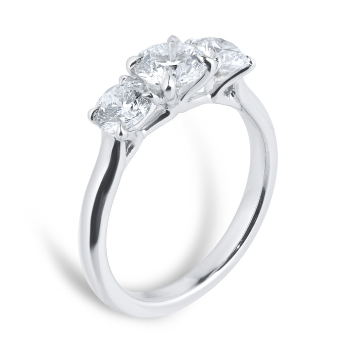 Best Luxury 
Exclusive Platinum 1.00cttw Brilliant Cut 3 Stone Diamond Engagement Ring