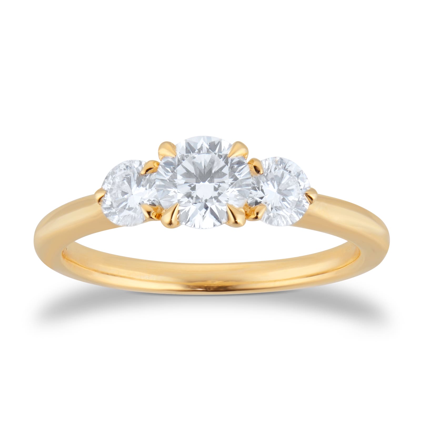 Goldsmiths Exclusive 18ct Yellow Gold 1.00cttw Brilliant Cut 3 Stone Goldsmiths Signature Diamond Engagement Ring Goldsmiths Exclusive 18ct Yellow Gold 1.00cttw Brilliant Cut 3 Stone Goldsmiths Signature Diamond Engagement Ring