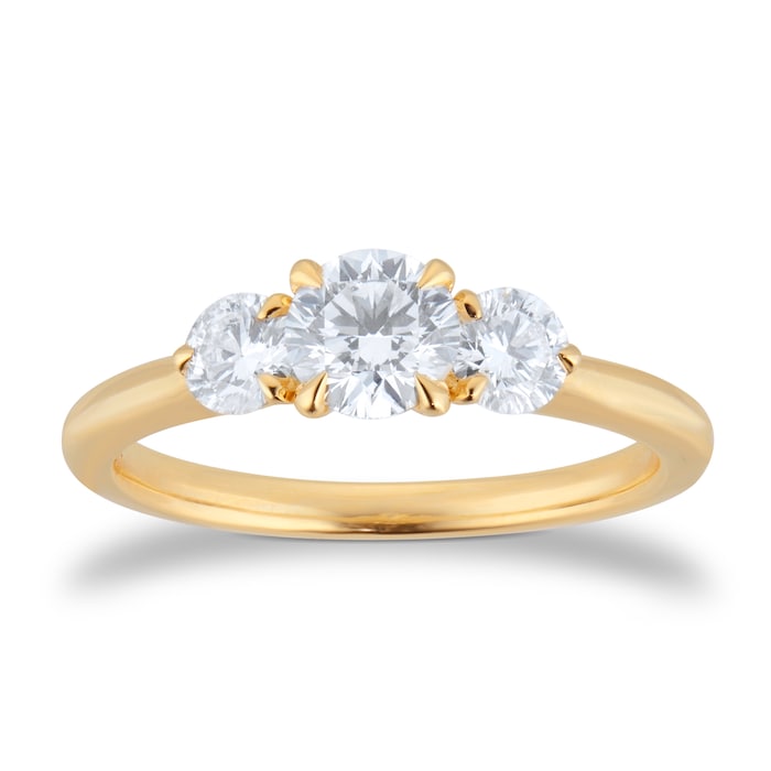 Best Luxury 
Exclusive 18ct Yellow Gold 1.00cttw Brilliant Cut 3 Stone Diamond Engagement Ring