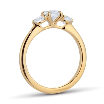 Goldsmiths Exclusive 18ct Yellow Gold 1.00cttw Brilliant Cut 3 Stone Goldsmiths Signature Diamond Engagement Ring
