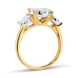 Goldsmiths 18ct White Gold 1.00cttw Diamond Cluster Engagement Ring with Set Shoulders
