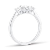 Goldsmiths Platinum 0.76cttw Oval and Brilliant Cut Diamond 3 Stone Engagement Ring