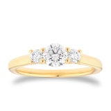 Goldsmiths 18ct Yellow Gold 0.70cttw Round Brilliant Cut Diamond 3 Stone Engagement Ring