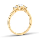 Goldsmiths 18ct Yellow Gold 0.70cttw Round Brilliant Cut Diamond 3 Stone Engagement Ring