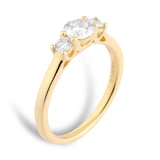Goldsmiths 18ct Yellow Gold 0.70cttw Round Brilliant Cut Diamond 3 Stone Engagement Ring