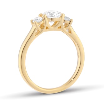 Goldsmiths 18ct Yellow Gold 1.00cttw Round Brilliant Cut Diamond 3 Stone Engagement Ring