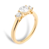 Goldsmiths 18ct Yellow Gold 1.00cttw Round Brilliant Cut Diamond 3 Stone Engagement Ring