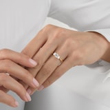 Best Luxury 
18ct Yellow Gold 0.75cttw Emerald Cut Diamond Three Stone Engagement Ring