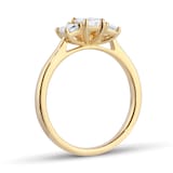 Best Luxury 
18ct Yellow Gold 0.75cttw Emerald Cut Diamond Three Stone Engagement Ring