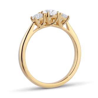 Goldsmiths 18ct Yellow Gold 0.75cttw Oval and Brilliant Cut Diamond Three Stone Engagement Ring Goldsmiths 18ct Yellow Gold 0.75cttw Oval and Brilliant Cut Diamond Three Stone Engagement Ring
