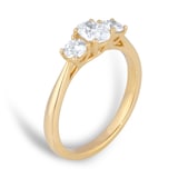Goldsmiths 18ct Yellow Gold 0.75cttw Oval and Brilliant Cut Diamond Three Stone Engagement Ring