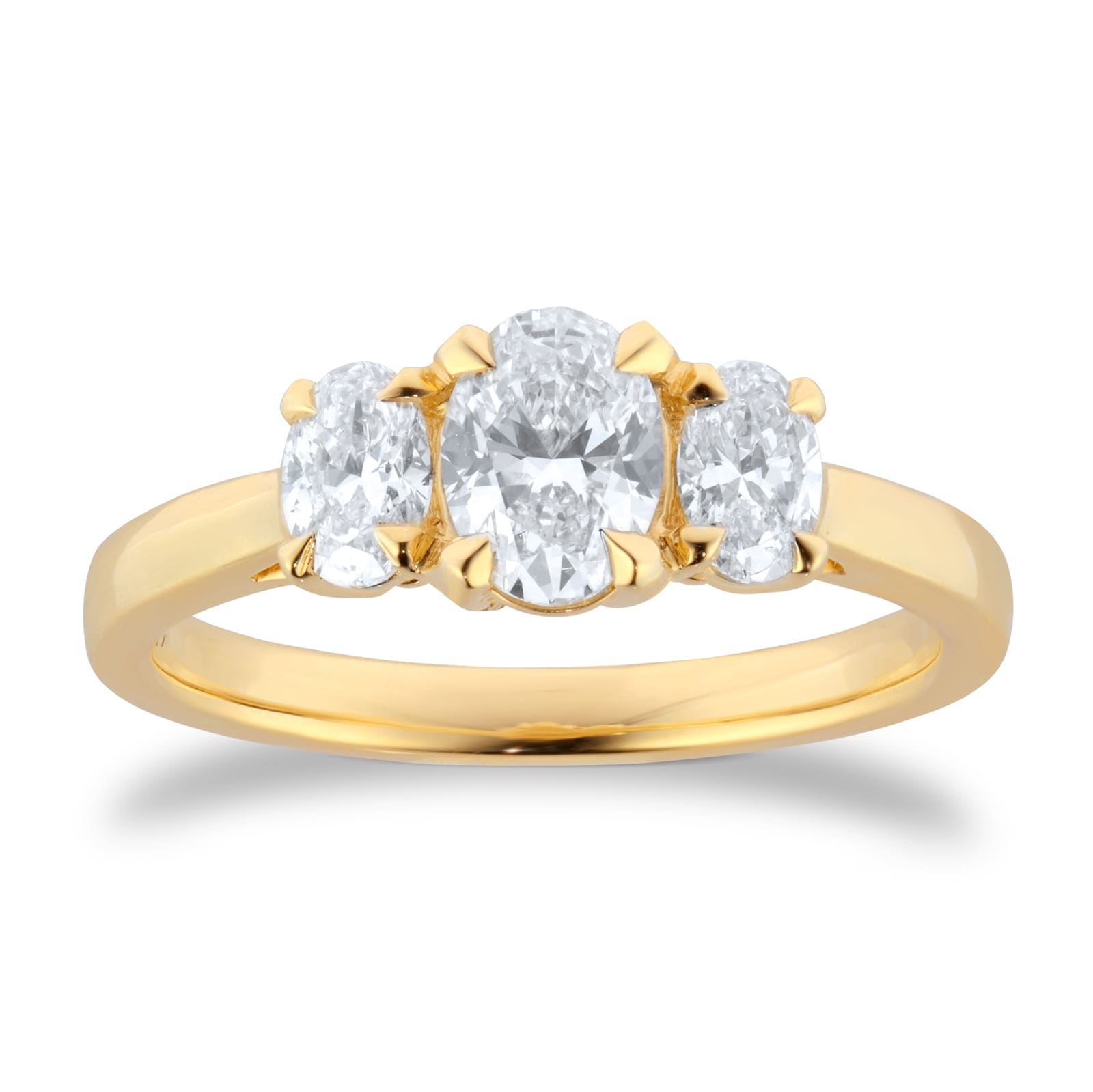 Mappin & Webb Belvedere 18ct Yellow Gold 1.00cttw Oval Cut Three Stone Diamond Ring