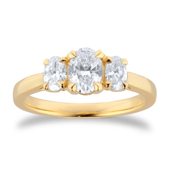 Mappin 
Webb Belvedere 18ct Yellow Gold 1.00cttw Oval Cut Three Stone Diamond Ring