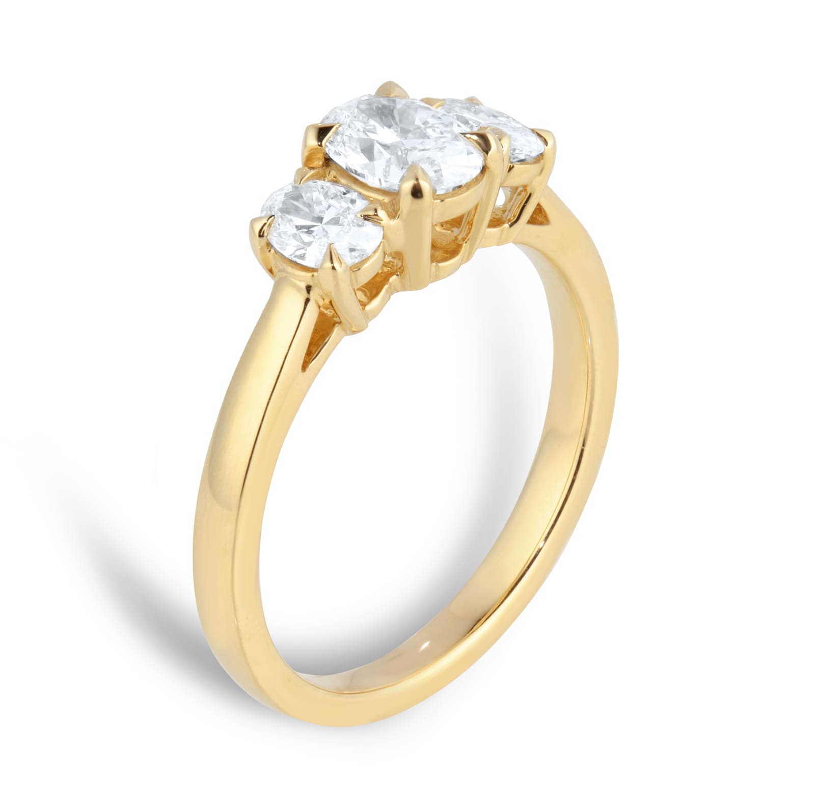 Mappin & Webb Belvedere 18ct Yellow Gold 1.00cttw Oval Cut Three Stone Diamond Ring Mappin & Webb Belvedere 18ct Yellow Gold 1.00cttw Oval Cut Three Stone Diamond Ring