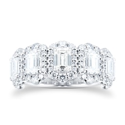 06050326 - 18ct White Gold 2.63ct Emerald Cut Diamond Half Eternity Ring