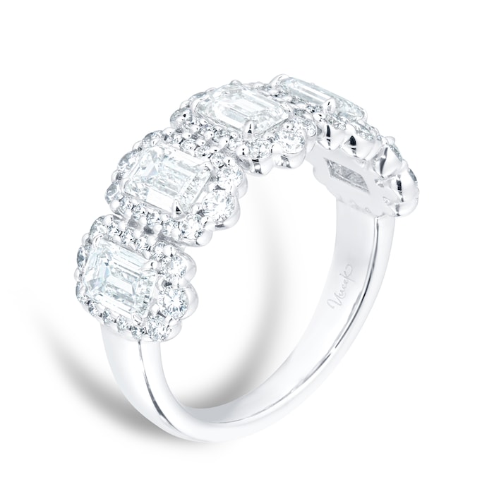 Mappin & Webb 18ct White Gold 2.63ct Emerald Cut Diamond Half Eternity Ring
