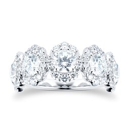 06050327 - 18ct White Gold 2.71ct Diamond 5 Stone Half Eternity Ring