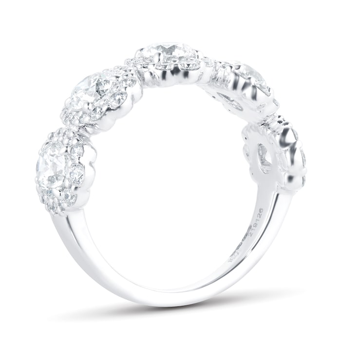 Mappin & Webb 18ct White Gold 2.71ct Diamond 5 Stone Half Eternity Ring