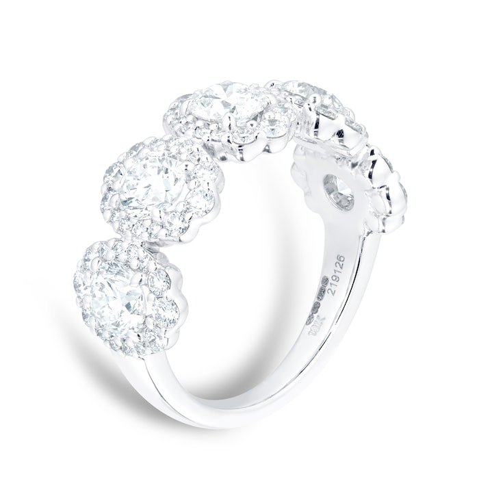 Mappin & Webb 18ct White Gold 2.71ct Diamond 5 Stone Half Eternity Ring