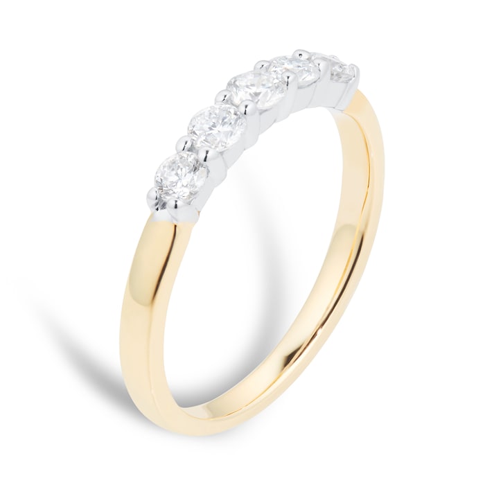 Goldsmiths 18ct Yellow Gold 0.50ct Brilliant Cut Goldsmiths Brightest Diamond Claw Set Ring