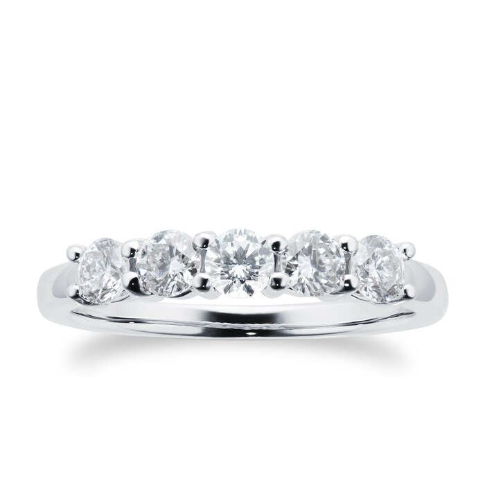 Goldsmiths Platinum 0.75ct Brilliant Cut Goldsmiths Brightest Diamond Claw Set Ring