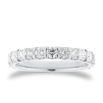 Mappin & Webb Platinum 1.00cttw Round Brilliant Cut Diamond Fifteen Stone Eternity Ring