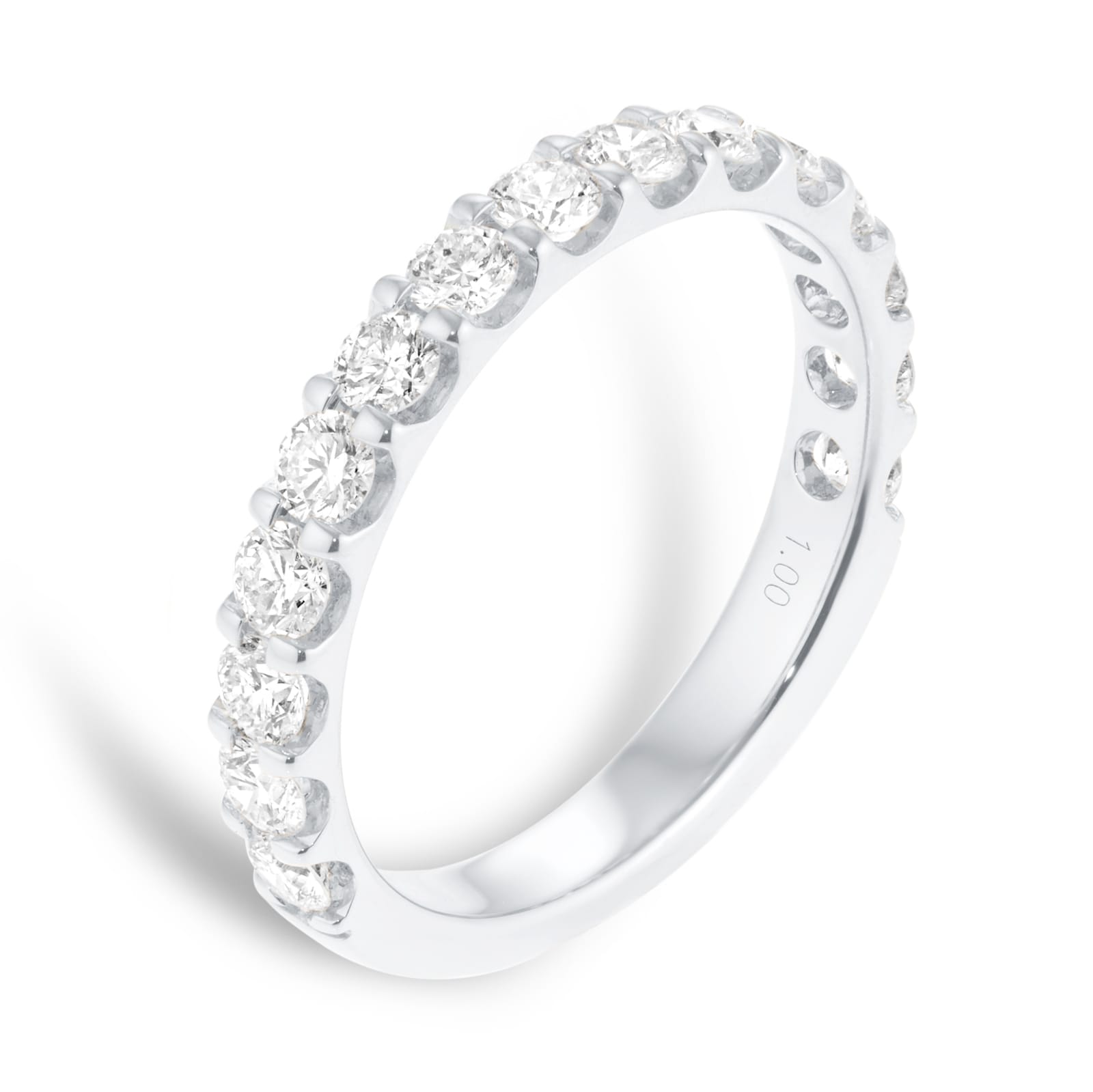 Mappin & Webb Platinum 1.00cttw Round Brilliant Cut Diamond Fifteen Stone Eternity Ring