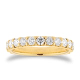 Mappin & Webb 18ct Yellow Gold 1.00cttw Round Brilliant Cut Diamond Fifteen Stone Eternity Ring