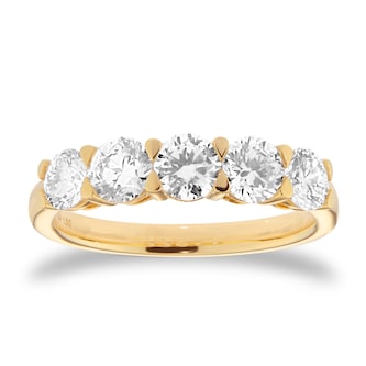 Mappin & Webb 18ct Yellow Gold 1.50cttw Round Brilliant Cut Diamond Five Stone Ring Mappin & Webb 18ct Yellow Gold 1.50cttw Round Brilliant Cut Diamond Five Stone Ring