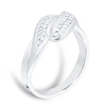 Goldsmiths 18ct White Gold Twist Diamond Dress Ring - Ring Size R