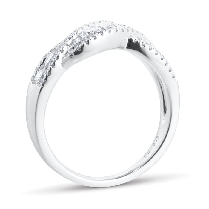 Goldsmiths Brilliant Cut 0.75 Carat Total Weight Diamond Ring In 9 Carat White Gold