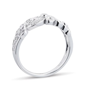 Goldsmiths Brilliant Cut 0.10 Carat Total Weight Diamond Ring In 9 Carat White Gold