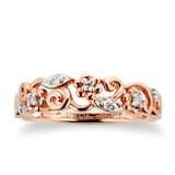 Goldsmiths Brilliant Cut Diamond Ring In 9 Carat Rose Gold