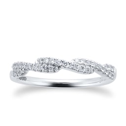 06070884 - 9ct White Gold 0.17ct Diamond Cross Over Eternity Ring
