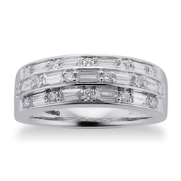 06070948 - Renee 18ct White Gold 0.77cttw Three Row Diamond Ring