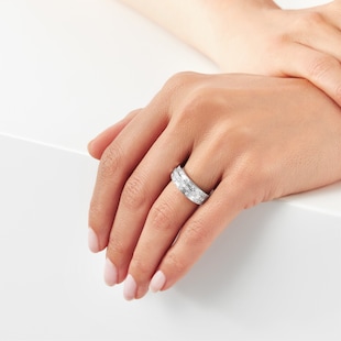 Mappin & Webb Renee 18ct White Gold 0.77cttw Three Row Diamond Ring