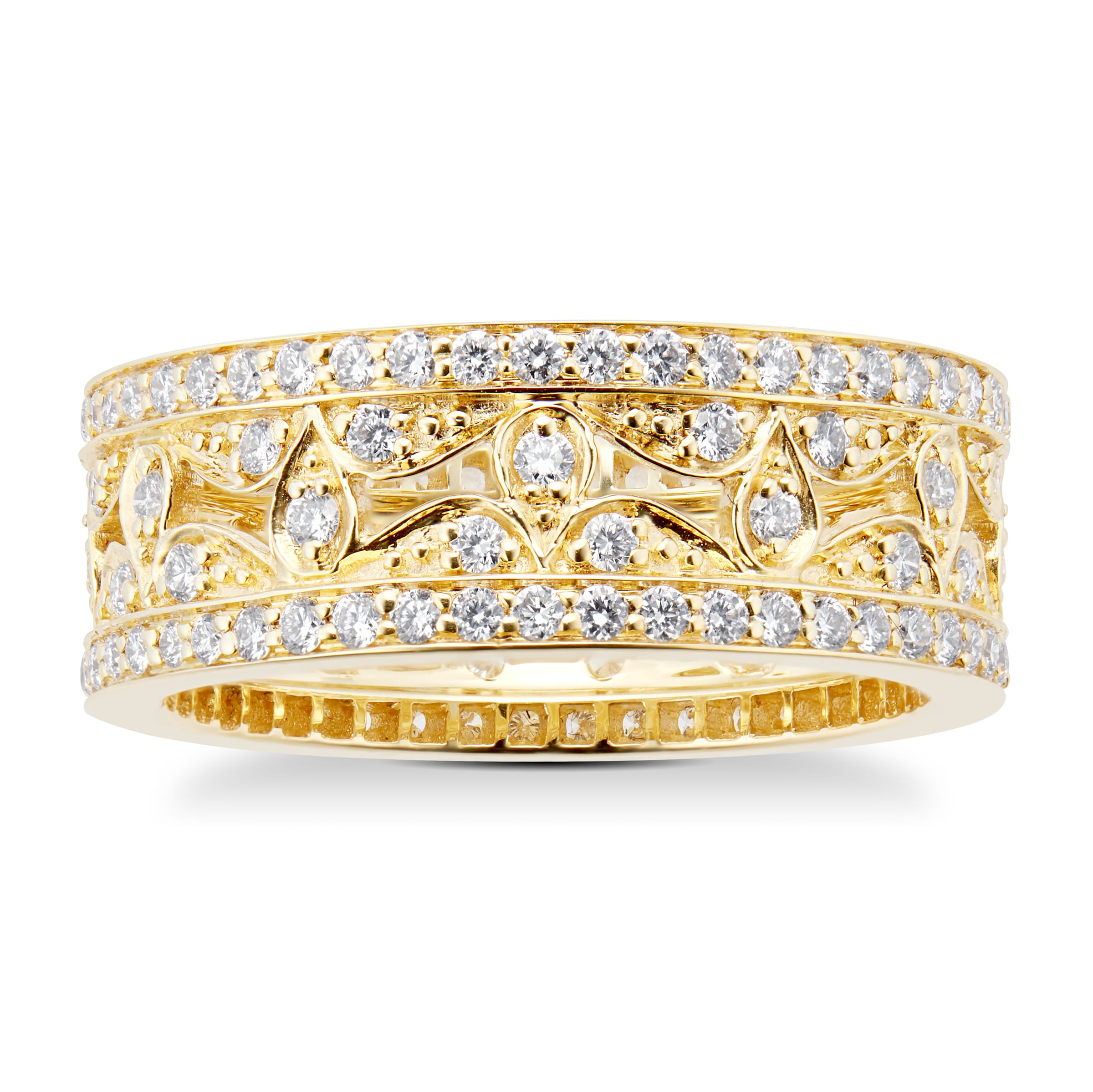 Empress 18ct Yellow Gold 0.95cttw Diamond Band Ring - Ring Size O