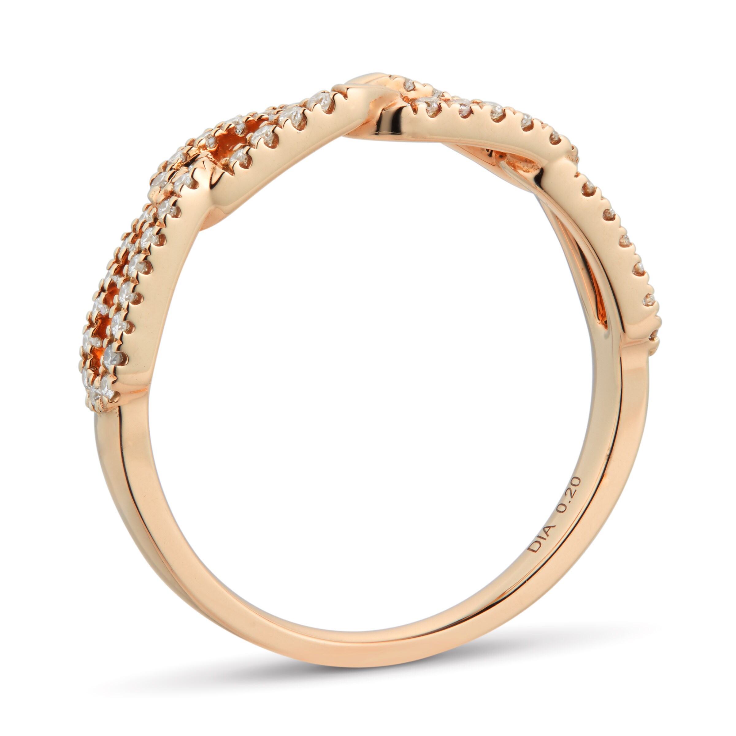 Mappin & Webb Harmony 18ct Yellow Gold 0.20cttw Diamond Stacker Ring