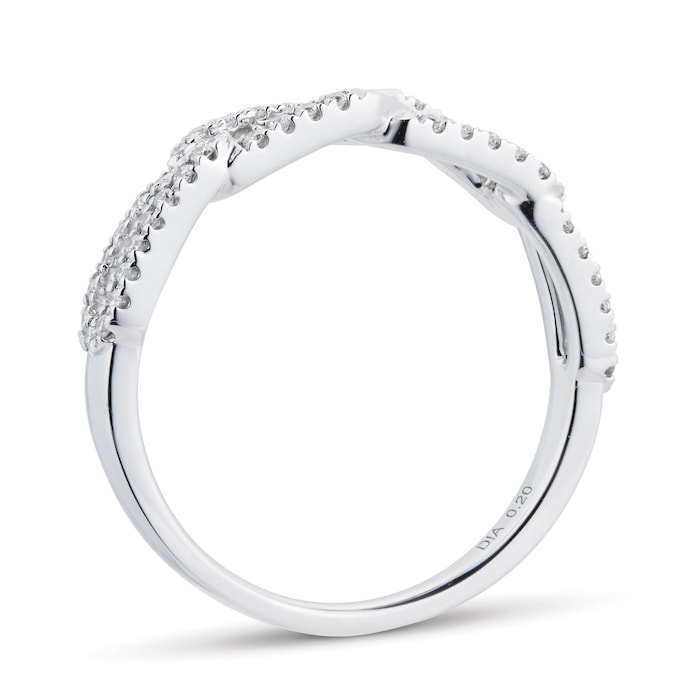 Mappin & Webb Harmony 18ct White Gold 0.20cttw Diamond Stacker Ring