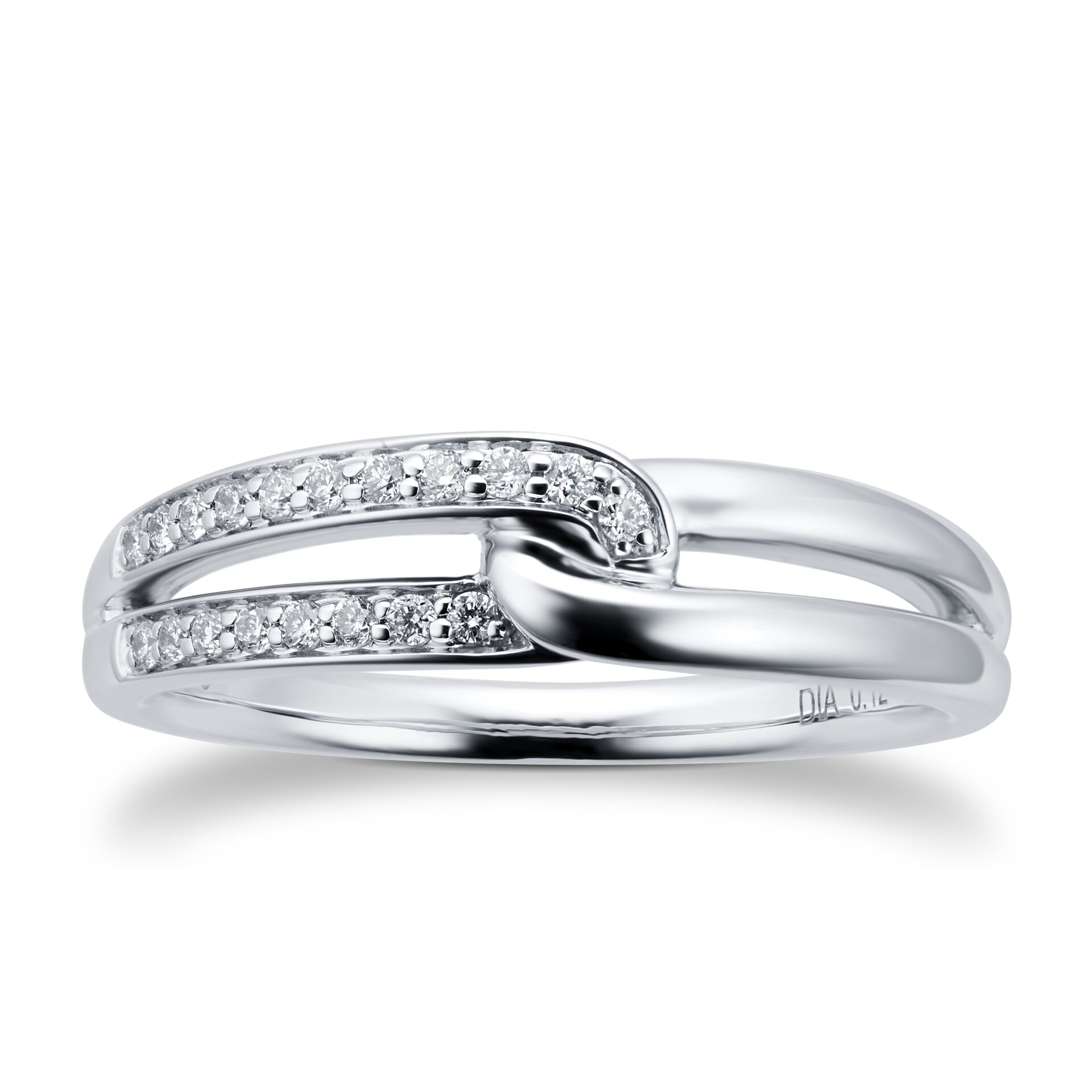 Goldsmiths 9ct White Gold 0.12cttw Diamond Infinity Ring
