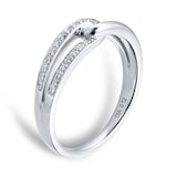 Goldsmiths 9ct White Gold 0.12cttw Diamond Infinity Ring