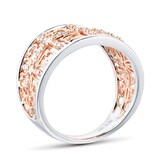 Mappin & Webb Floresco 18ct Rose Gold 0.30ct Diamond Large Filigree Cuff Ring
