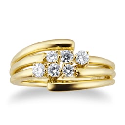 06070979090 - 18ct Yellow Gold 0.44ct Diamond Dress Ring - Ring Size I