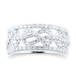 06070987090 - 18ct White Gold 1.00cttw Knot Infinity Diamond Ring - Ring Size I
