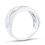 Goldsmiths 18ct White Gold 1.00cttw Knot Infinity Diamond Ring - Ring Size I