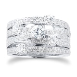 Mappin & Webb 18ct White Gold 2.03ct Diamond 4 Row Ring - Ring Size I