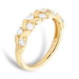 Goldsmiths 9ct Yellow Gold 0.50cttw Diamond Floral Band