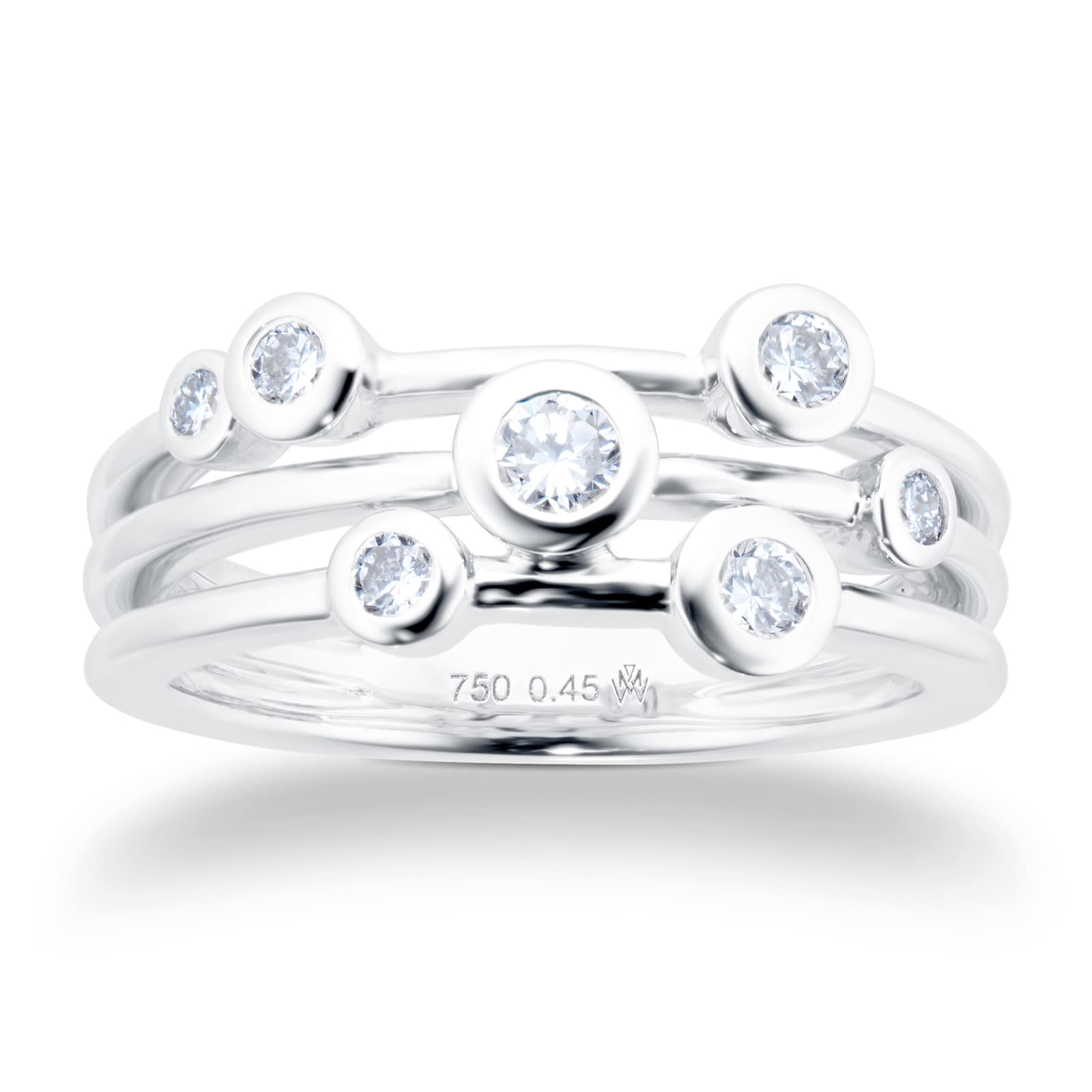 Gossamer 18ct White Gold 0.45cttw Diamond Ring - Ring Size N