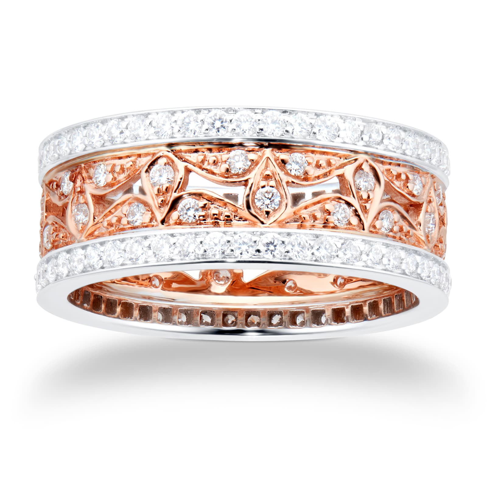 Mappin & Webb Empress 18ct White & Rose Gold 0.95cttw Diamond Eternity Ring Mappin & Webb Empress 18ct White & Rose Gold 0.95cttw Diamond Eternity Ring
